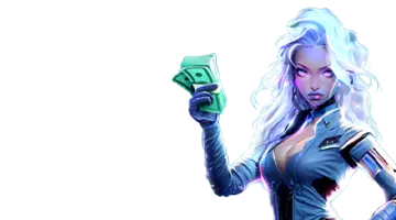 Изображение, представляющее приветственный бонус онлайн-казино Slotozal, с героиней в платье на фоне праздничной графики.